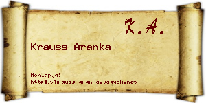 Krauss Aranka névjegykártya